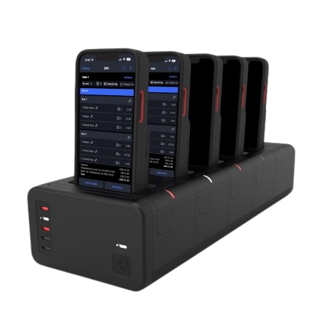 image of tableside charging station with 5 docks