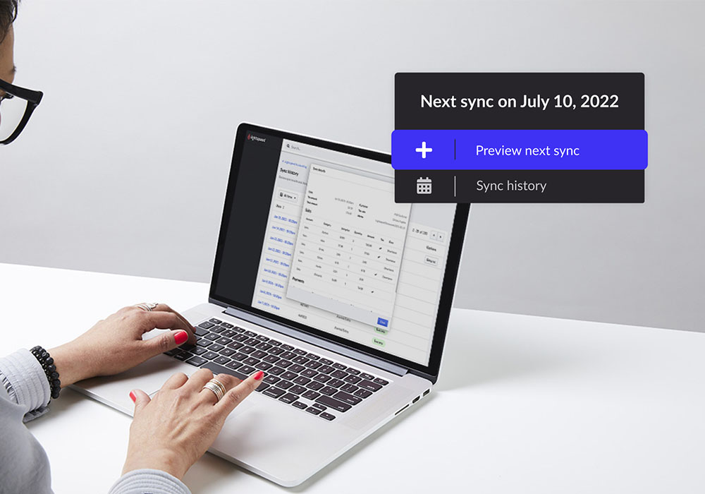 Person using Lightspeed Accounting on a laptop